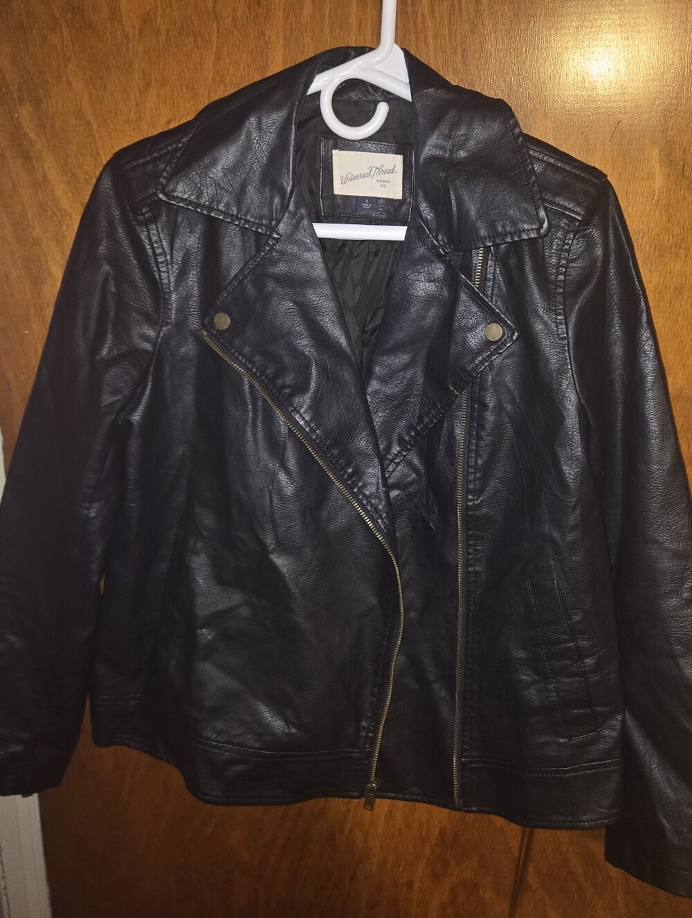 Universal Thread Black Faux Leather Moto Jacket